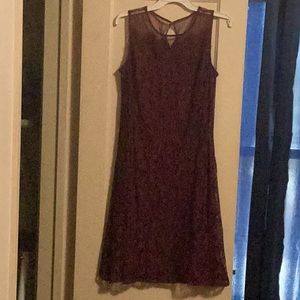 Beautiful burgundy lace sleeveless dress